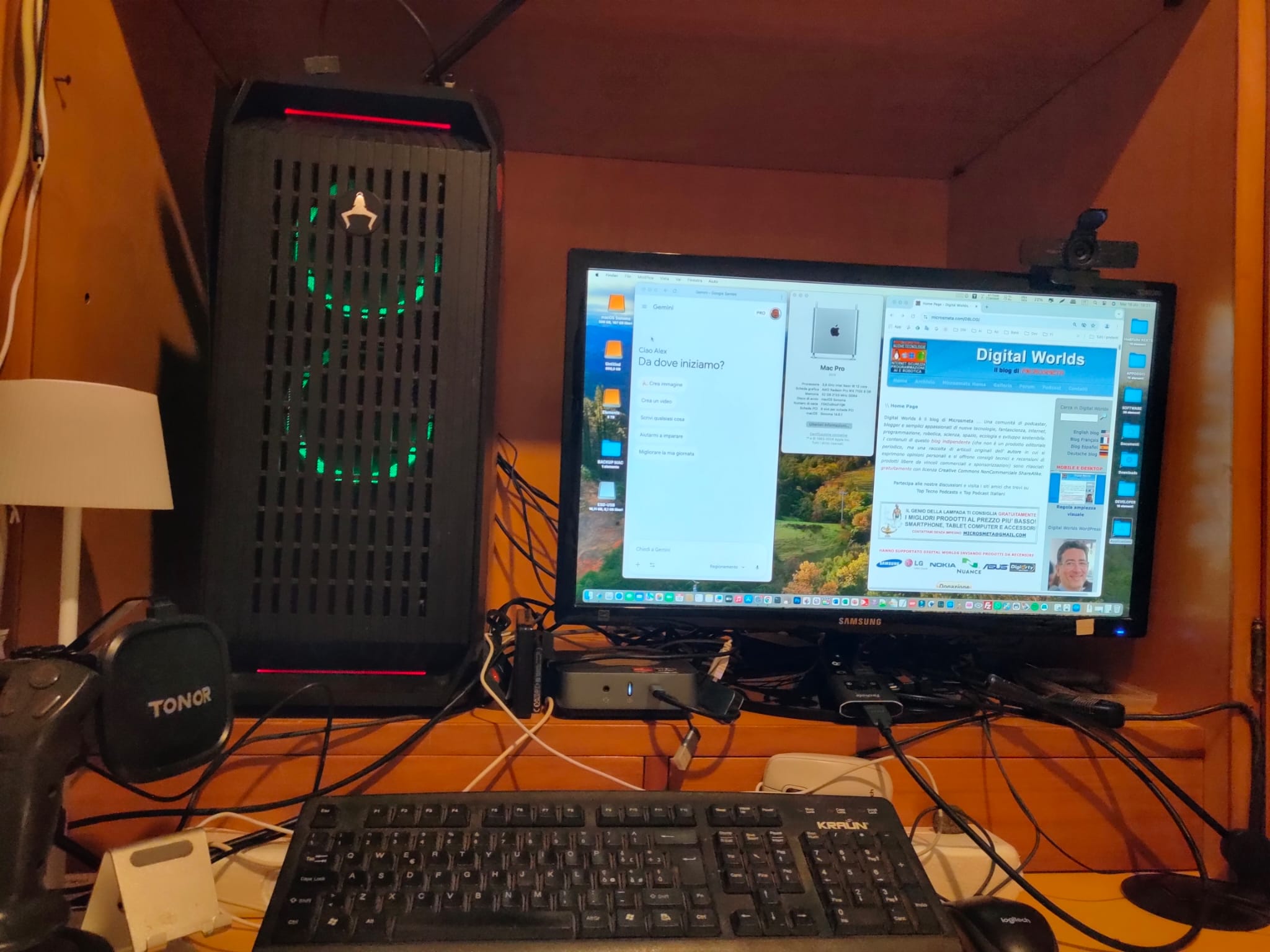 Il mio Tower Ryzen 9 3900x con 32GB RAM e scheda video Radeon Pro wx7100 8GB