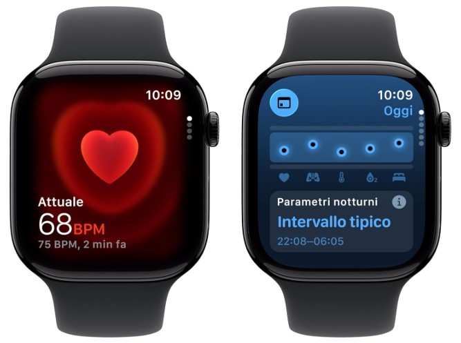 Il nuovo Apple Watch Series 11 con cassa in alluminio Jet Black da 46mm e display sempre attivo.