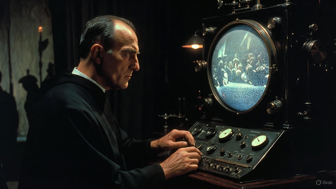 Rappresentazione artistica del presunto funzionamento del Cronovisore.