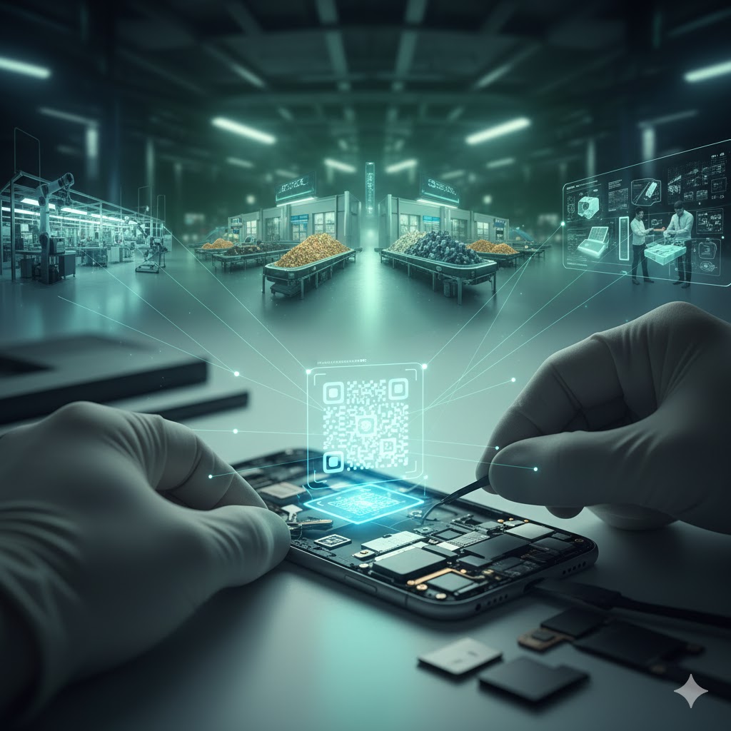 Scansione di un passaporto digitale su un prodotto