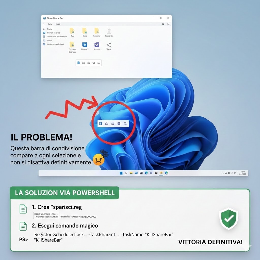 Come eliminare definitivamente la barra di condivisione su Windows 11
