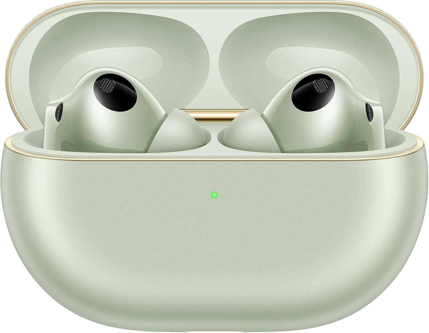 Gli auricolari TWS Huawei FreeBuds Pro 4 nella colorazione argento, mostrati fuori dalla loro custodia di ricarica