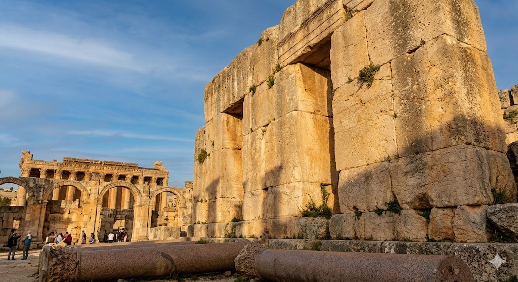 Megaliti monumentali nel sito archeologico di Baalbek in Libano
