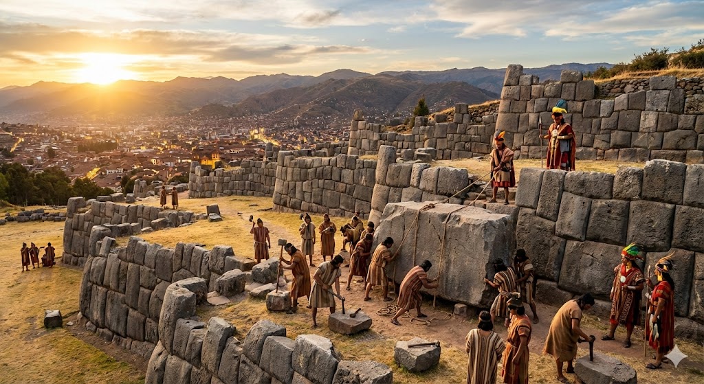 Le mura ciclopiche di Sacsayhuam�n con blocchi perfettamente incastrati senza malta pesanti fino a 200 tonnellate