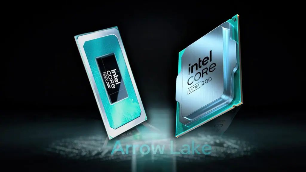 Scheda madre con processore Intel Arrow Lake installato su socket LGA1851