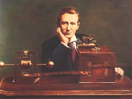 Ritratto di Guglielmo Marconi e il suo apparato radio