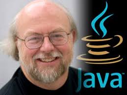 Ritratto di James Gosling e il logo di Java