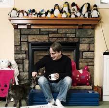 Ritratto di Linus Torvalds e Tux, la mascotte di Linux