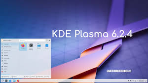 Scrivania KDE Plasma 6.2 in esecuzione su monitor HDR con effetto trasparenza e finestre fluttuanti