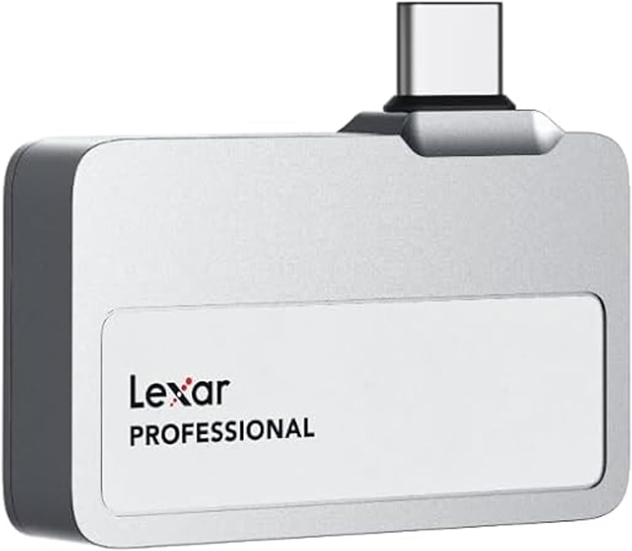 Il Lexar Professional Go SSD collegato a un iPhone tramite il suo hub dedicato, montato su un piccolo rig video
