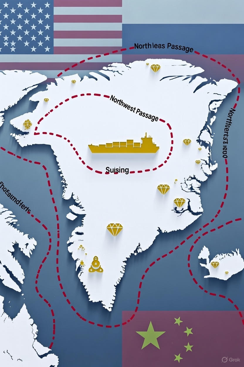 Mappa strategica dell'Artico e della Groenlandia