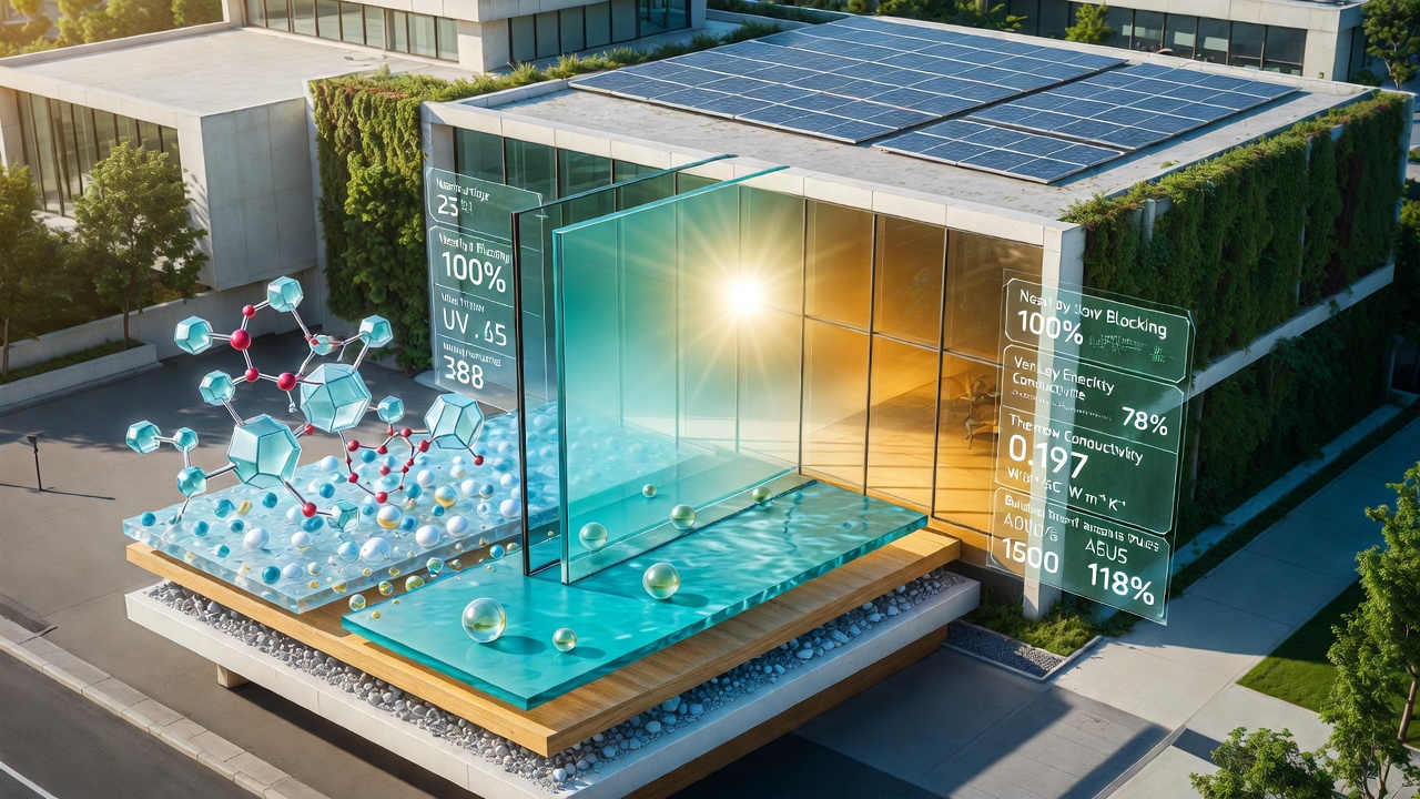 Vetri termocromici intelligenti che cambiano colore in base alla temperatura per il controllo passivo del calore negli edifici moderni