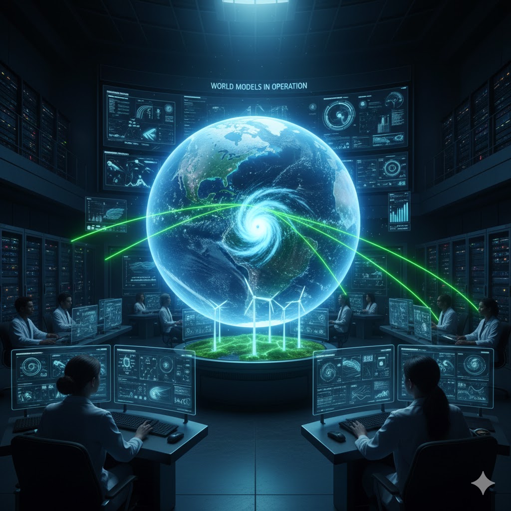 Visualizzazione digitale del globo terrestre analizzato dall'IA
