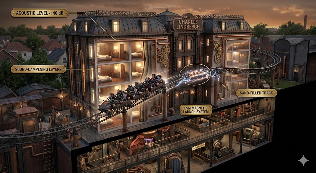 Flying Launch Coaster F.L.Y. integrato nell'area Rookburgh di Phantasialand