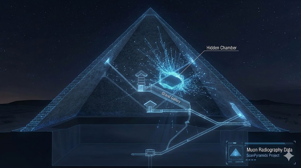 Scansione muografica della Grande Piramide di Giza