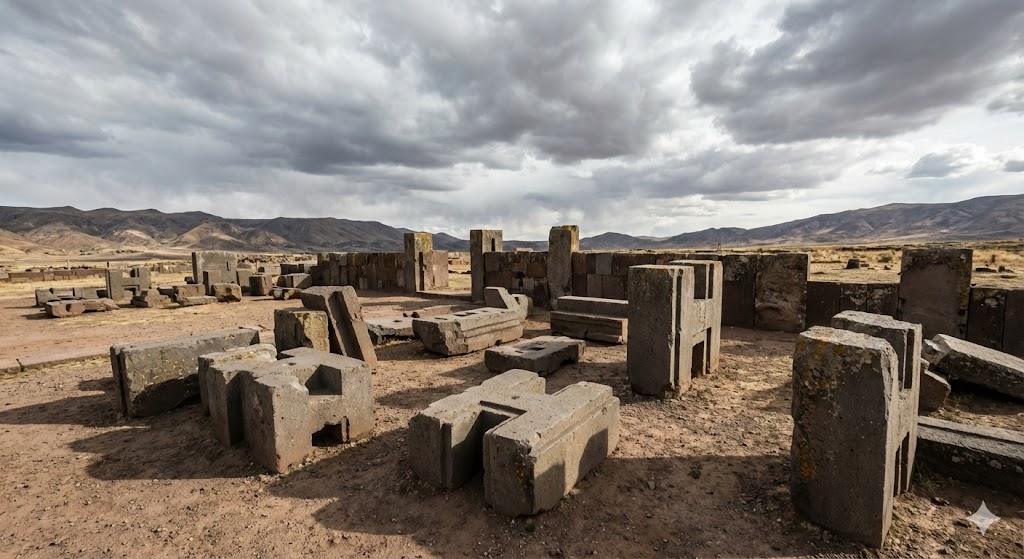 I blocchi ad H di Puma Punku, Bolivia, con la loro straordinaria precisione geometrica precolombiana