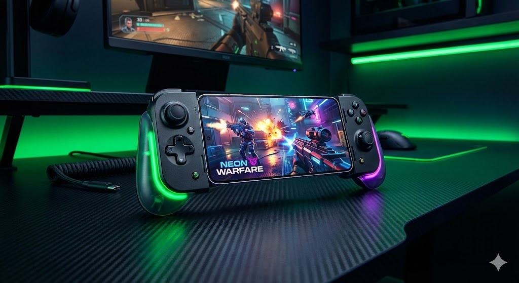 Il controller Razer Kishi Ultra 2 montato su un tablet da 8 pollici