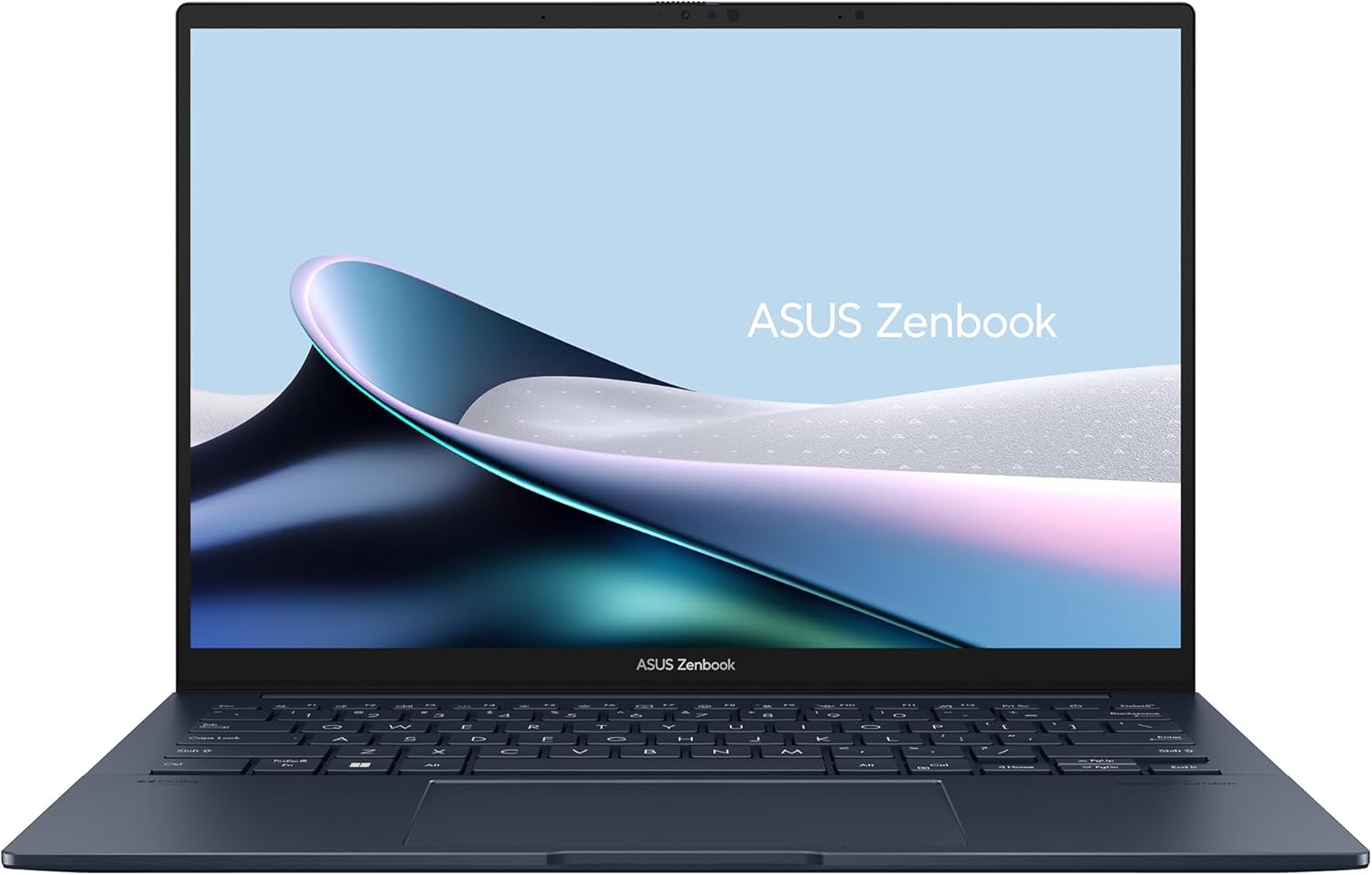 ASUS Zenbook 14 OLED (UX3405) aperto, mostra il display e la tastiera