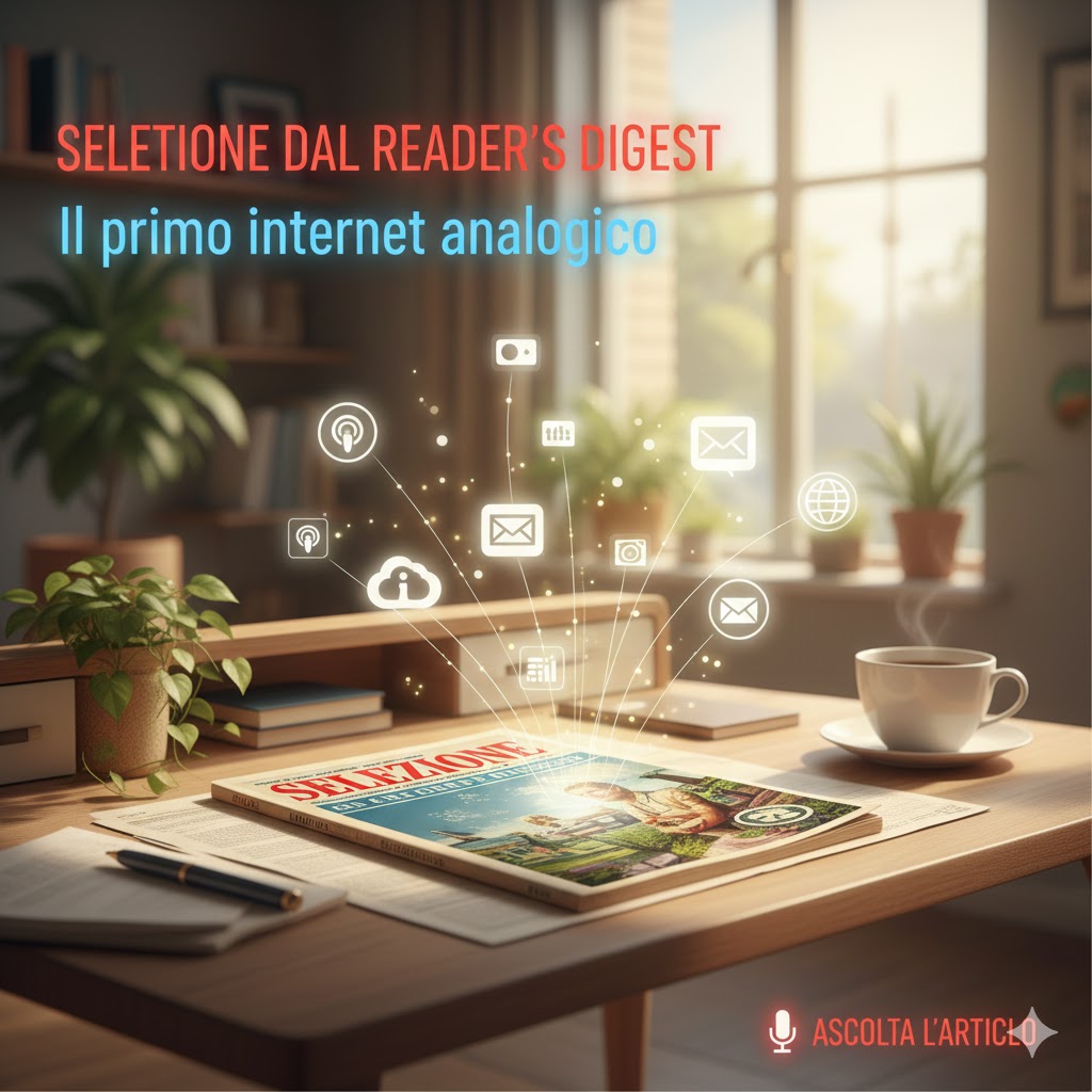 Copertina d'epoca di Selezione dal Reader's Digest su uno scrittoio vintage