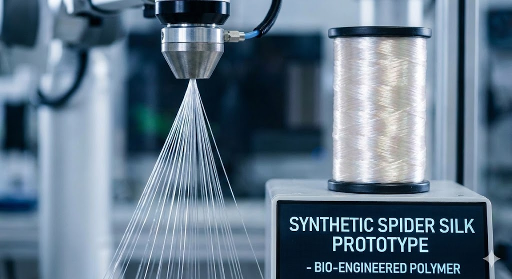 Fibre di seta di ragno sintetica prodotta tramite fermentazione batterica confrontate con fili naturali