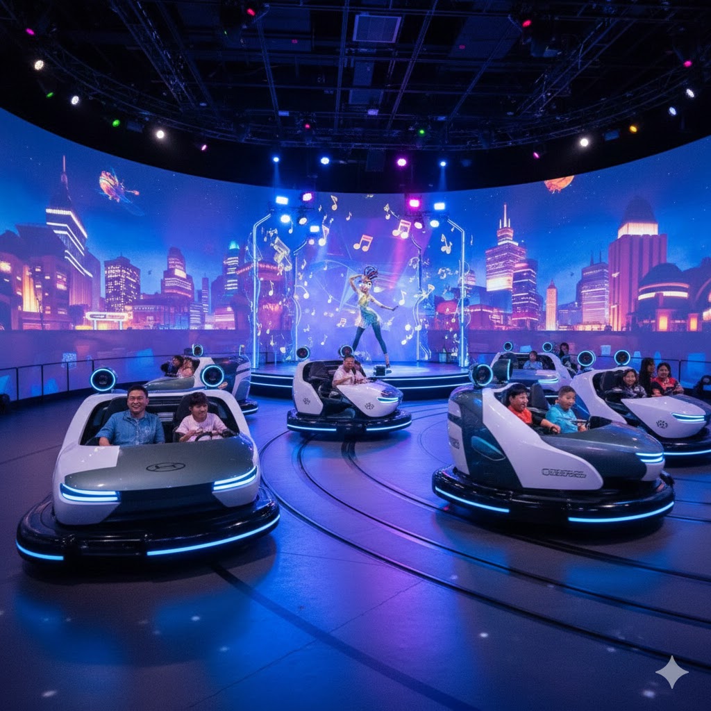 Veicolo trackless dell'attrazione Zootopia Hot Pursuit a Shanghai Disneyland
