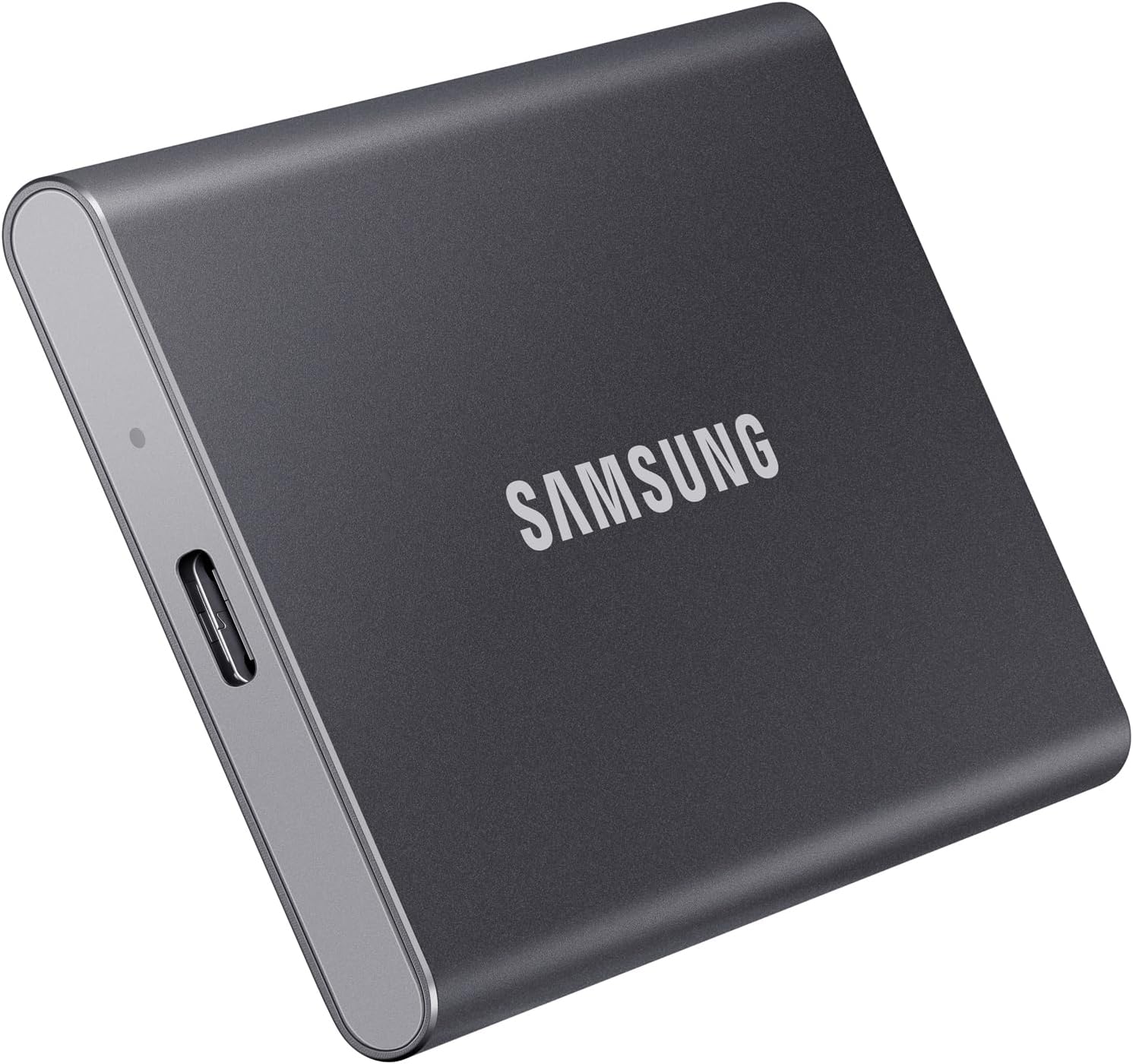 L'SSD esterno Samsung T7 da 4TB con la sua scocca robusta e compatta.