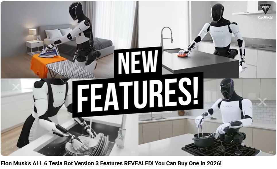 Il prototipo del robot umanoide Tesla Optimus Gen 3 in piedi in un laboratorio, che mostra le nuove mani articolate e il design pi� snello