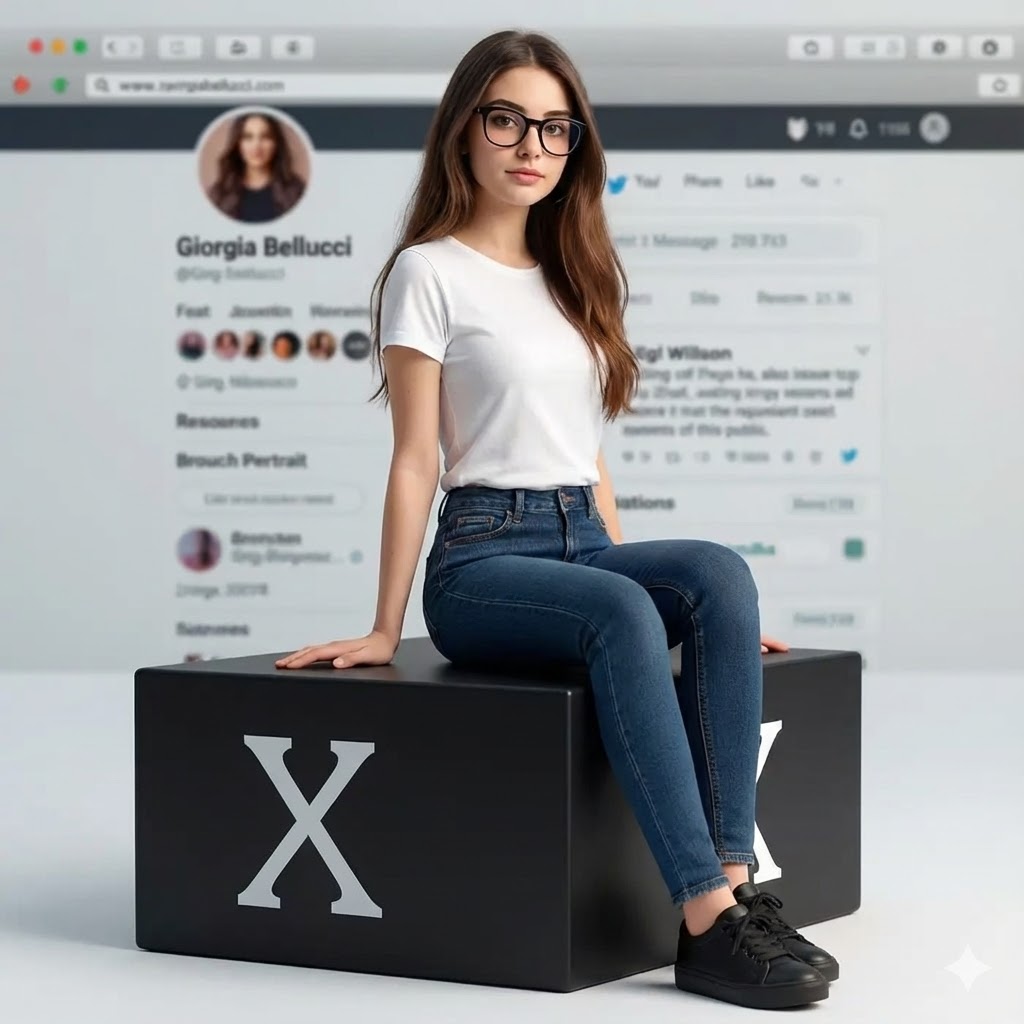 Un'icona moderna e stilizzata del logo di X (ex Twitter) su uno sfondo dinamico che rappresenta un flusso di informazioni e conversazioni globali in tempo reale.