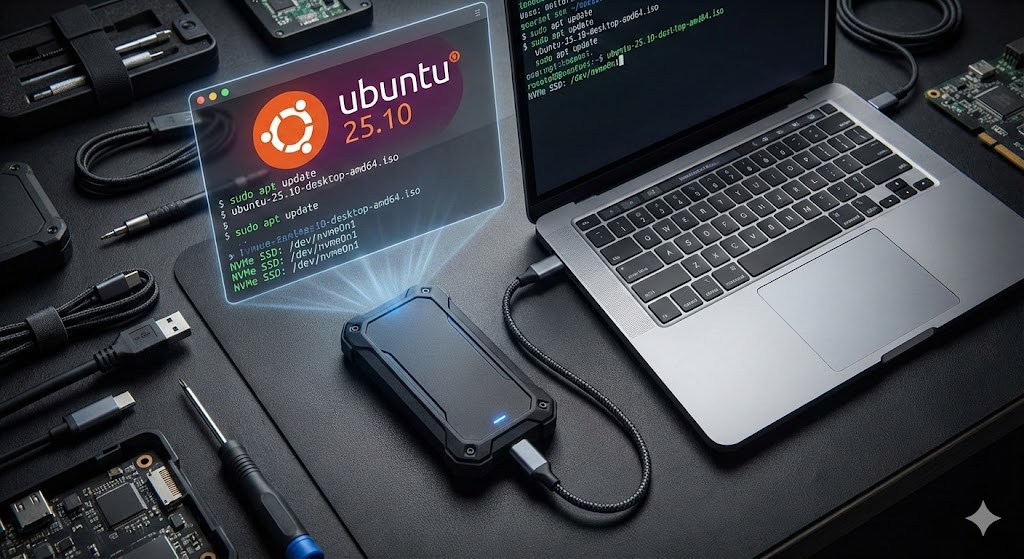 Setup portatile con Ubuntu 25.10 su SSD NVMe esterno