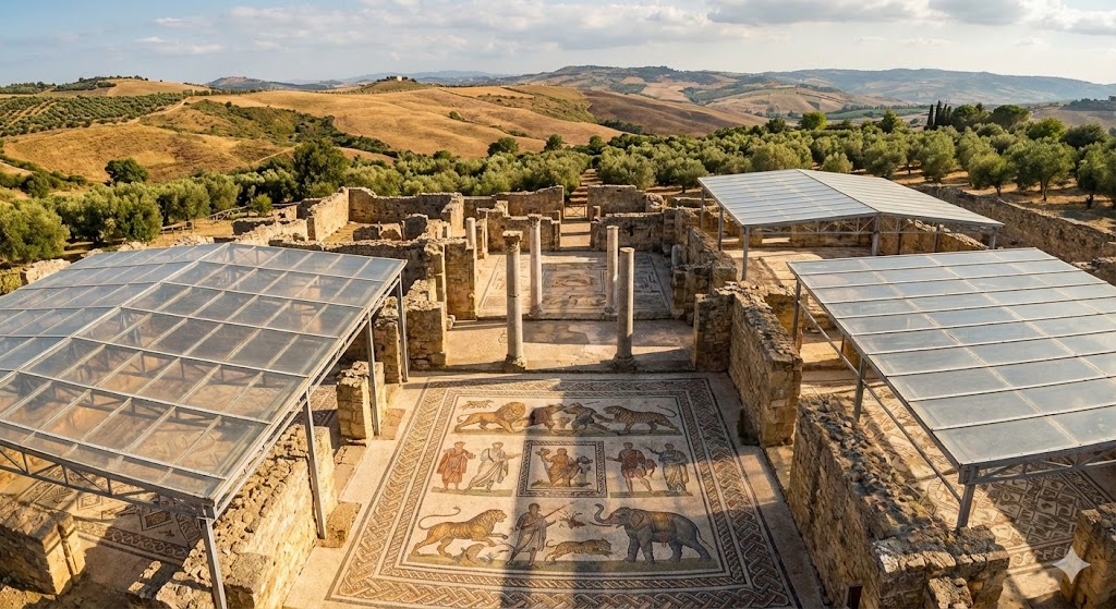 I magnifici mosaici della Villa Romana del Casale che raffigurano scene di caccia e vita quotidiana del IV secolo dopo Cristo