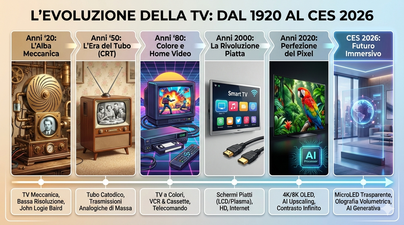 L'evoluzione della TV dal tubo catodico agli schermi trasparenti